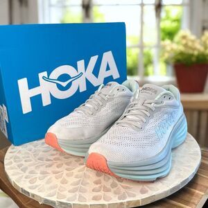 Hoka Bondi 8 Supportive Max Cushion Running Shoes Women’s US 9.5 EU 42 Stardust/